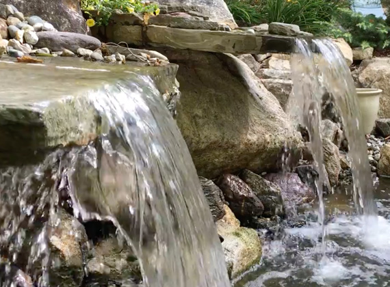 Custom waterfall by DeBoer Landscapes